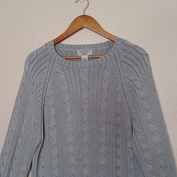 Levi Strauss Co Men's Large Grey Cable Knit Crewneck Long Sleeve Sweater Top - Picture 5 of 12